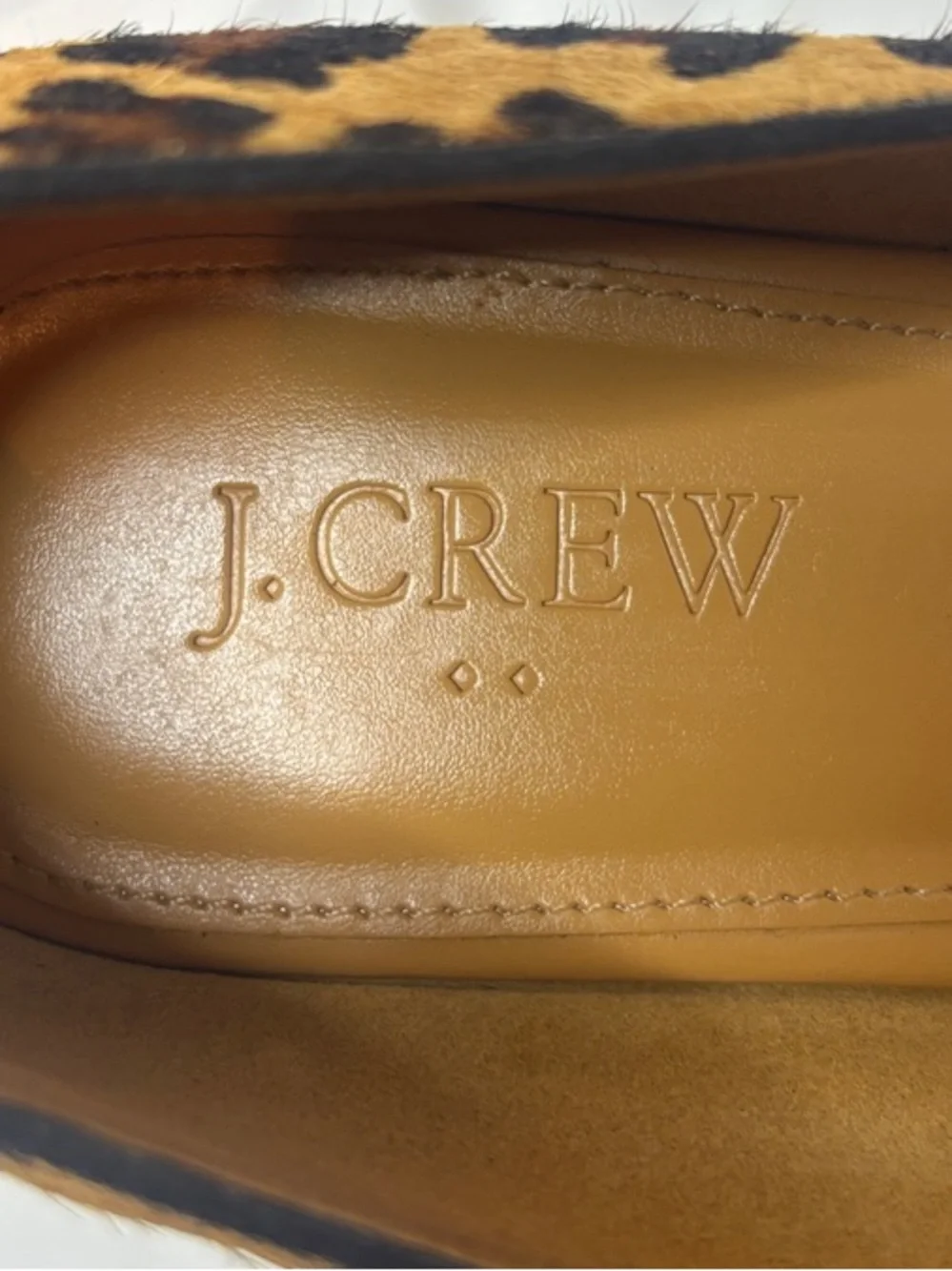J. Crew Leopard Print Pointed D'Orsay Flats in Tan and Black - Picture 3 of 10
